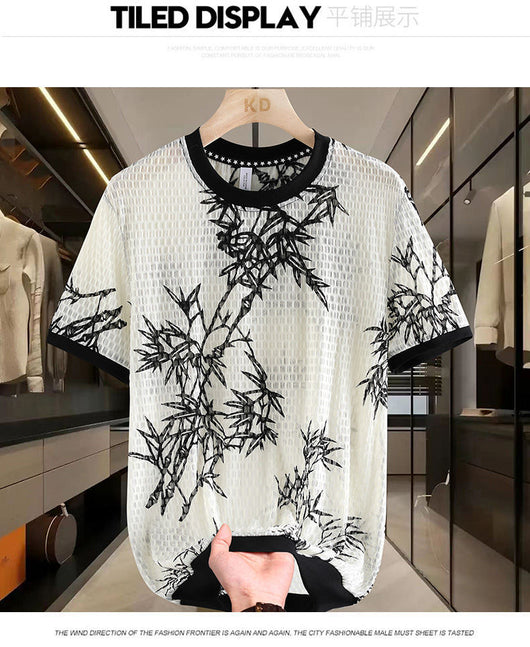 Playera Corta de Malla Ice Silk para Hombre - Fresca y Transpirable - Image 14