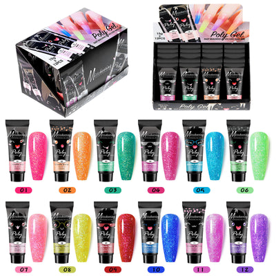 Set de 12 Colores Extensores de Uñas con Lentejuelas - Image 33