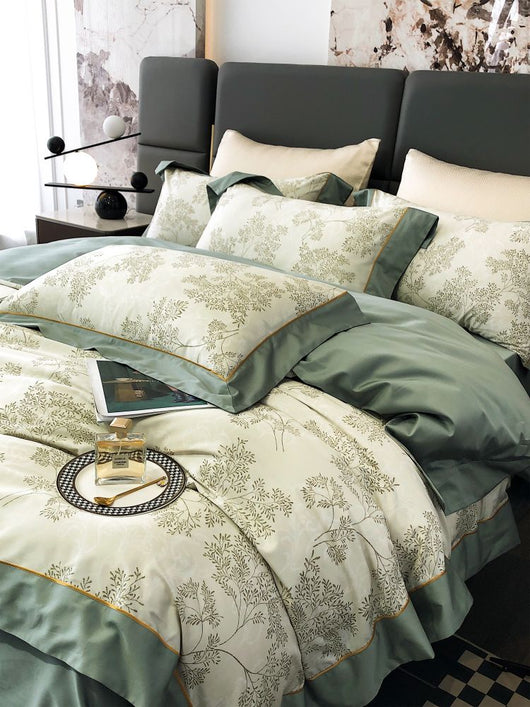 Juego de Cama de Algodón Premium Estilo Campestre con Flores Digitales - Image 52