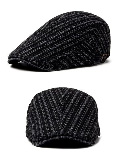 Boina Retro de Algodón Denim Lavado con Costura Británica para Hombre - Image 17