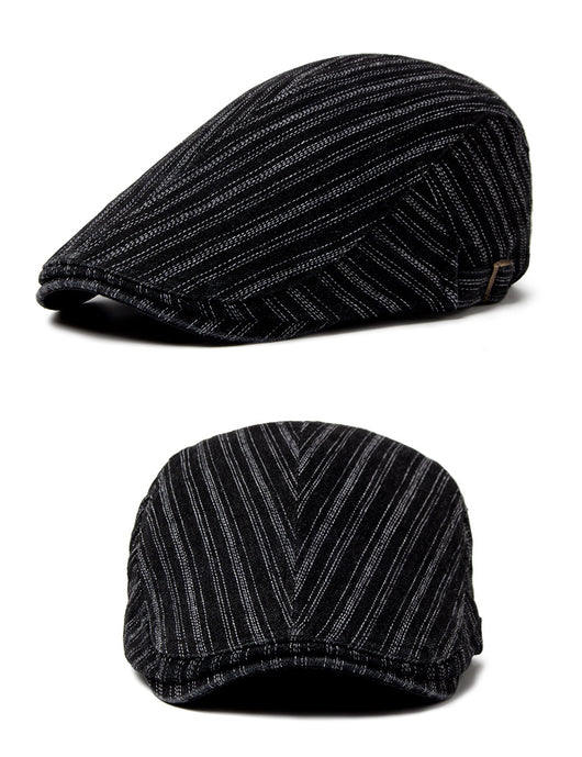 Boina Retro de Algodón Denim Lavado con Costura Británica para Hombre - Image 17