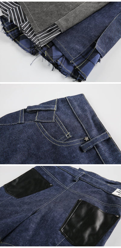 Falda Midi Twill con Flecos y Detalles Combinados - Image 14