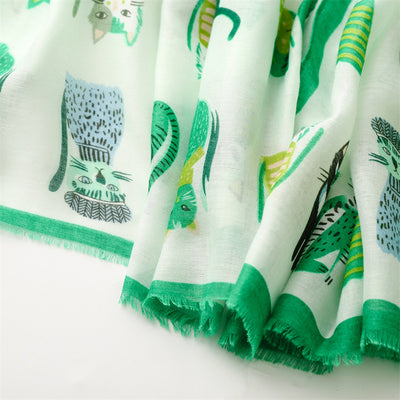 Pañuelo de Seda Estampado Paraíso Gatitos Adorables - Image 10