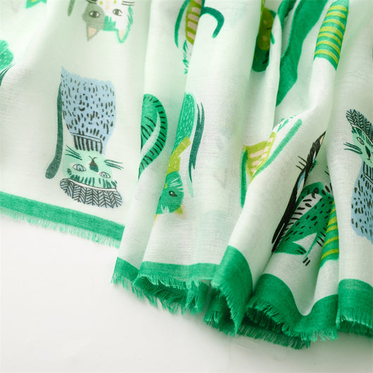 Pañuelo de Seda Estampado Paraíso Gatitos Adorables - Image 10