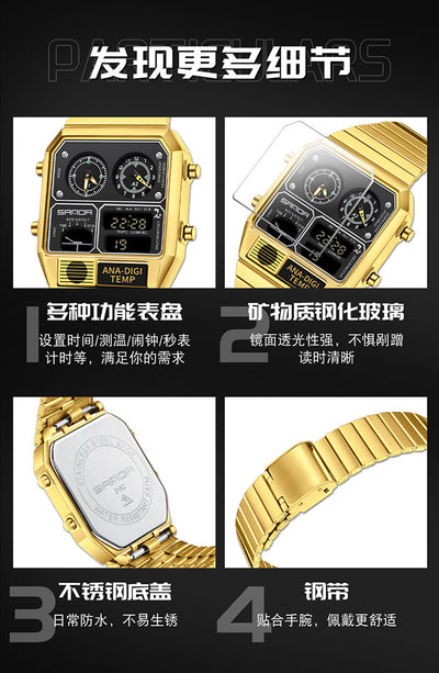 Reloj Deportivo Retro Cuadrado para Hombre con Medidor de Temperatura y Resistencia al Agua - Image 11