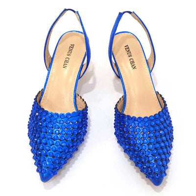 Bolso de Piedra Colorida con Zapatos de Tacón Medio y Punta Afilada para Mujer - Image 23