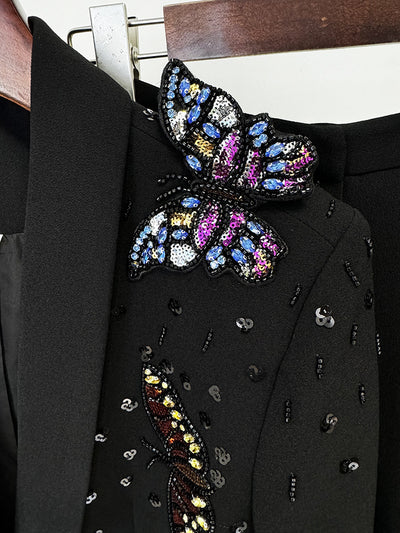 Conjunto de Traje con Mariposas 3D y Cristales Brillantes para Mujer - Image 13
