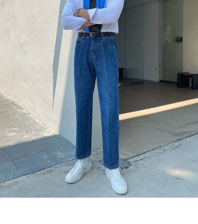 Jeans Slim Fit Estilo Retro Británico para Hombre - Image 35