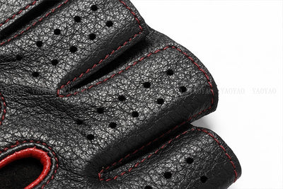 Guantes de Cuero Mitad Dedo para Motociclismo y Actividades al Aire Libre - Image 45