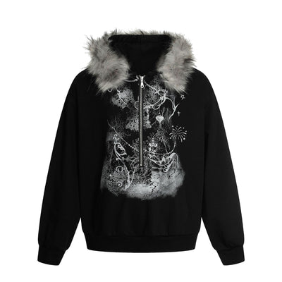 Suéter Cardigan con Cuello de Piel y Cierre de Cremallera - Image 24