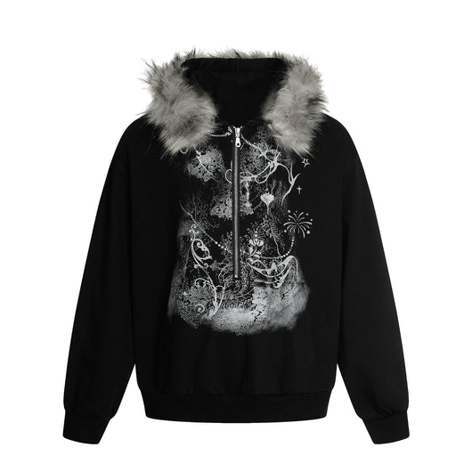 Suéter Cardigan con Cuello de Piel y Cierre de Cremallera - Image 24