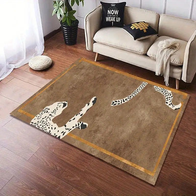 Alfombra de Terciopelo Cristal Leopardo Estilo Retro Americano - Image 19