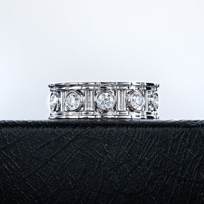Anillo Lujo Ligero Plata 925 con Incrustación Columna Romana y Moissanita para Mujer - Image 13