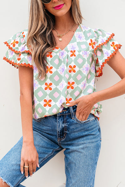 Blusa Chifón Estampado Geométrico Multicolor para Mujer - Image 15