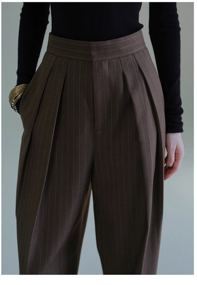 Pantalones de Traje a Rayas Coordinables para Mujer - Otoño e Invierno - Image 15
