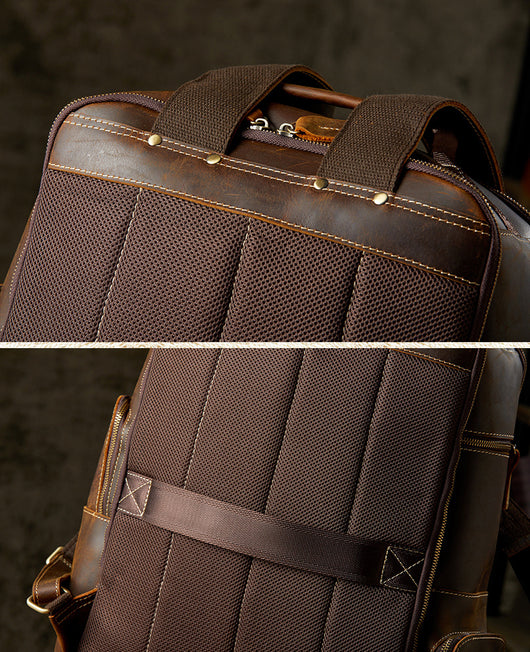 Mochila de Cuero Artesanal Estilo Británico Retro para Hombre - Image 19