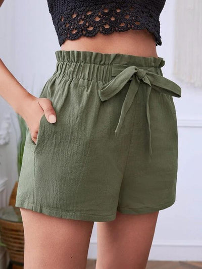 Shorts Casuales Cintura Media con Moño para Mujer - Image 13