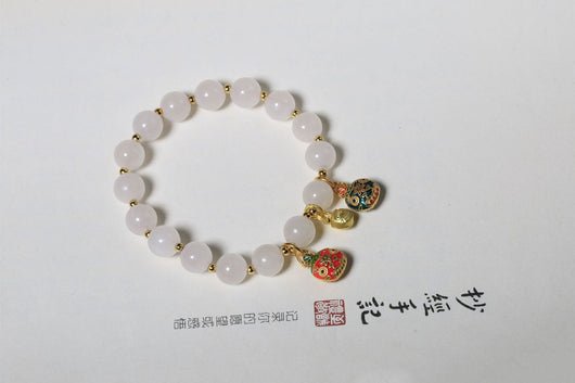 Pulsera de Jade Hetian con Perlas de Loto y Colgante Bestia Dorada - Image 11