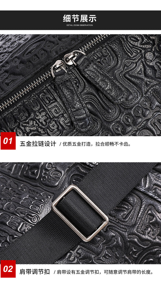 Bolso para Hombre con Diseño Embosado Retro - Image 11