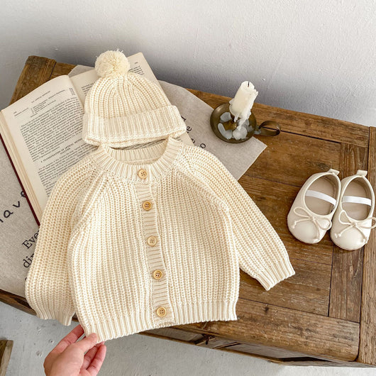 Cardigan Tejido Crema de Manga Larga - Suéter Abrigo Elegante - Image 10
