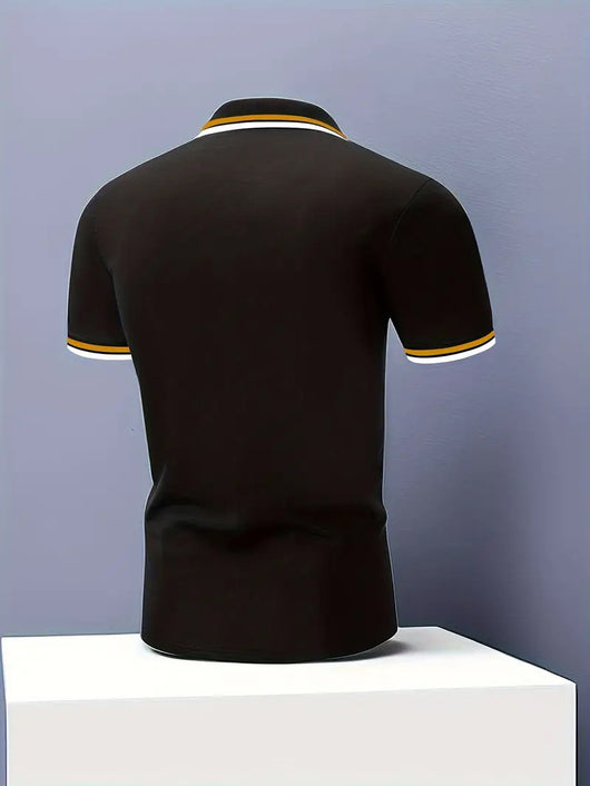 Playera Slim Fit con Cuello Solapa, Rayas Ribeteadas y Costuras Contrastantes - Image 16