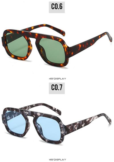 Men's and women's pilot sunglasses with a black plastic frame and vibrant orange-yellow lenses. - Image 23