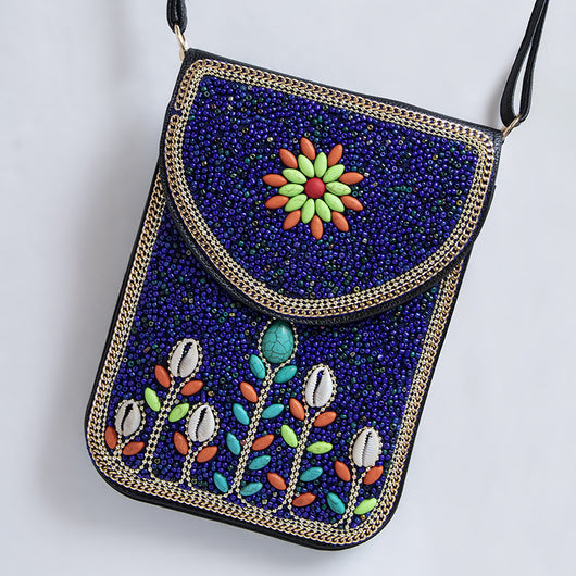 Bolsa Bohemia para Celular con Cuentas y Concha Marina - Image 87