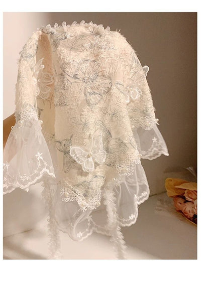 Pañuelo Triangular de Encaje Mariposa para Mujer - Image 9