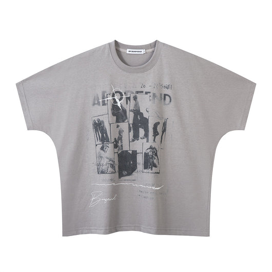 Camiseta de Algodón Puro con Diseño de Sombra Creativa para Hombre - Image 26