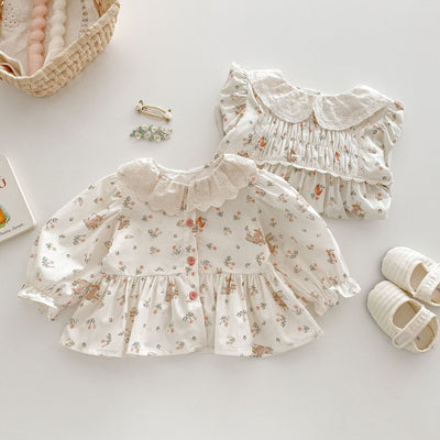 Vestido Princesa Floral Estilo Coreano con Conejo para Bebé - Image 14