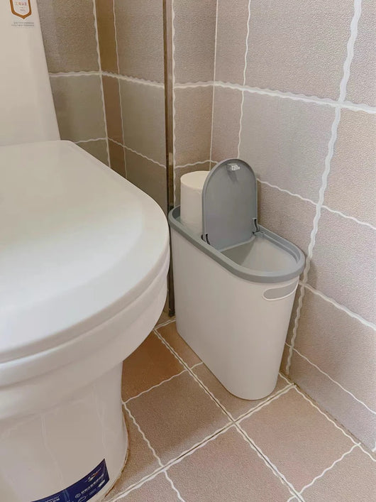 Basurero Compacto con Tapa para Baño - Contenedor de Almacenamiento Estrecho - Image 15