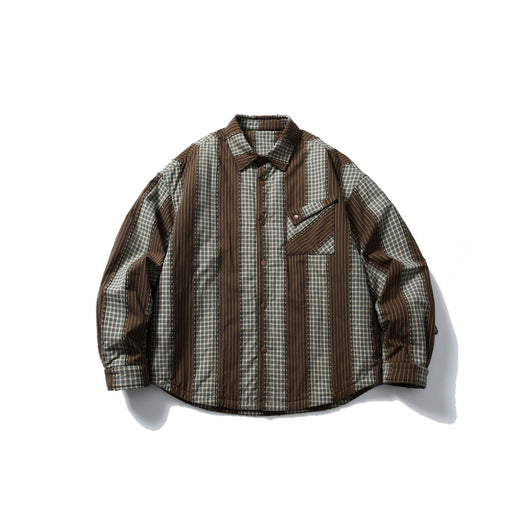 Camisa Acolchada de Algodón a Rayas con Detalles Desgastados - Image 16