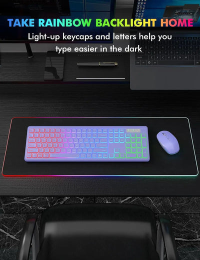 Teclado y Ratón Inalámbricos con Retroiluminación 24g Recargables - Image 41