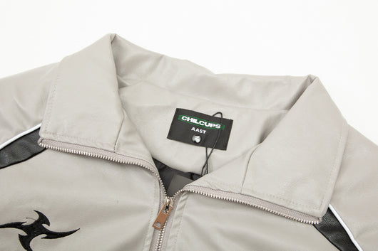 Chaqueta de Cuero PU Bordada para Motociclista - Diseño Holgado Americano - Image 28