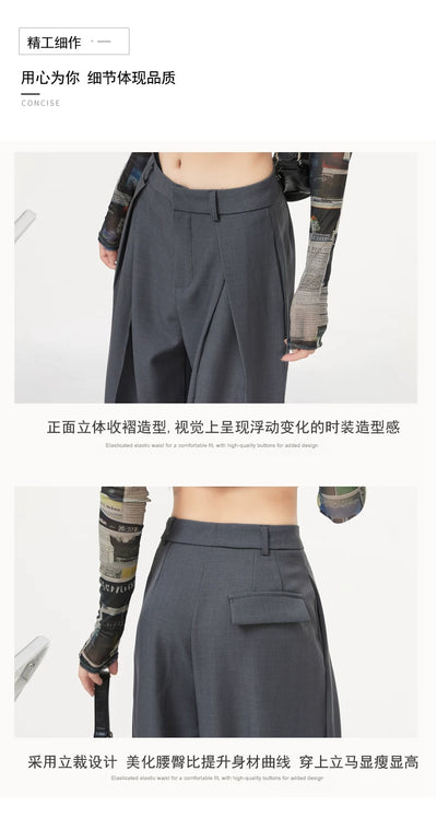 Pantalón Ancho de Tiro Alto Drapeado para Verano - Corte Petite - Image 20