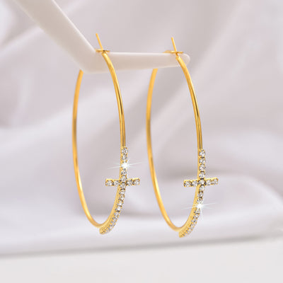 Pulsera con Cruz de Cristales y Anillo Grande Brillante - Image 15