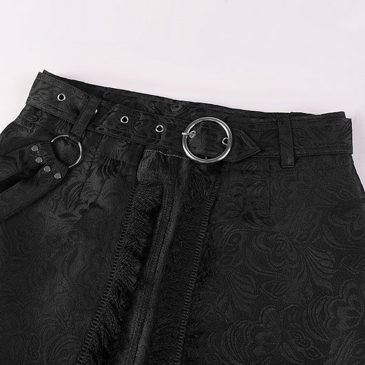 Falda Asimétrica Gótica Dark Rock Punk en Gris Ceniza - Image 10