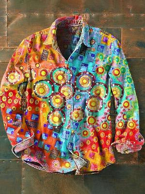 Camisa Retro de Manga Larga para Hombre - Image 34