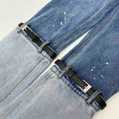 Jeans de Patchwork con Contraste de Colores Efecto Lavado - Image 9