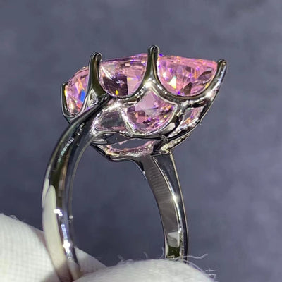 Anillo de Diamante Talla Gota en Circón Amarillo de Alto Carbono - Image 9