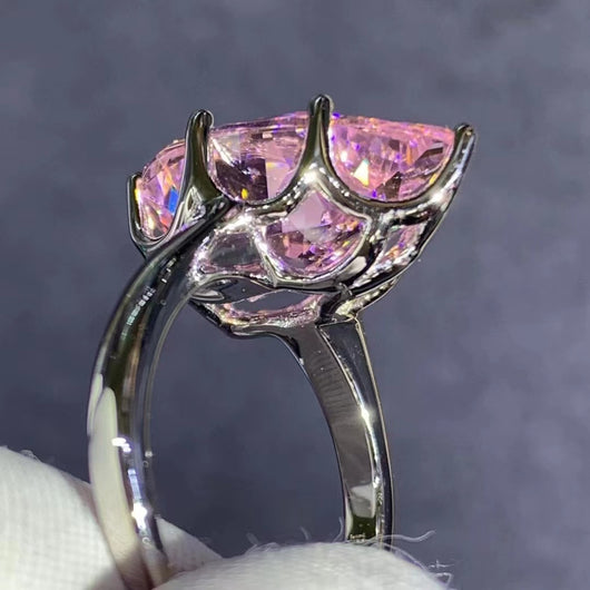 Anillo de Diamante Talla Gota en Circón Amarillo de Alto Carbono - Image 9
