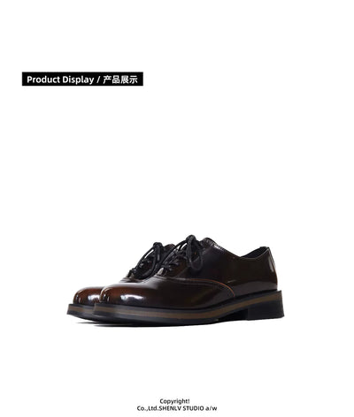 Zapatos de Cuero Bicolor con Suela Gruesa para Hombre - Casual y Profesional - Image 11