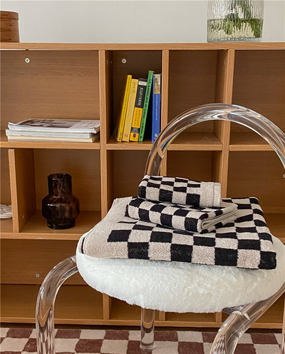 Toallas de Algodón Peinado Tejidas con Diseño Cuadrícula Padre e Hijo - Image 66