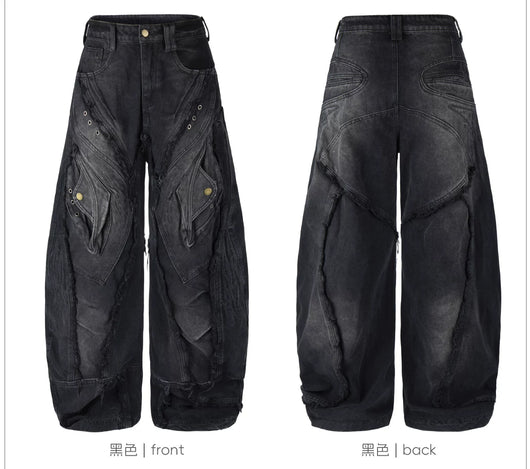 Jeans Holgados Desgastados con Bordes Crudos Estilo Urban - Image 12