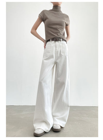 Pantalón Recto Holgado de Cintura Alta con Efecto Adelgazante - Image 45