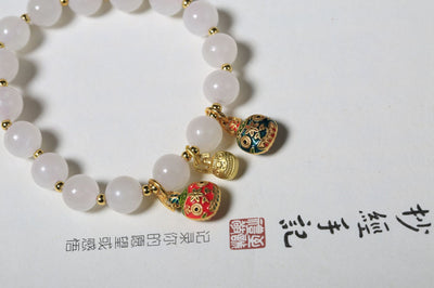 Pulsera de Jade Hetian con Perlas de Loto y Colgante Bestia Dorada - Image 17