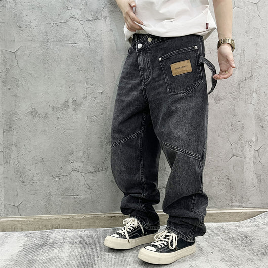 Pantalones Cargo Vaqueros Retro Lavado Pesado con Diseño de Bolsillos Oblicuos - Image 69