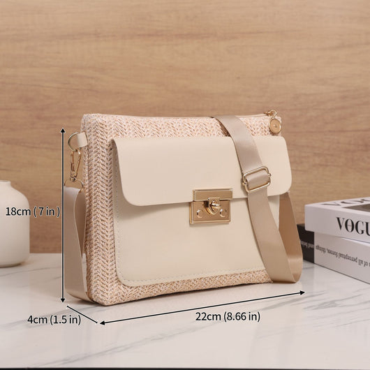 Bolsa de Hombro Tejida en Paja - Diseño Liso y Versátil - Image 23