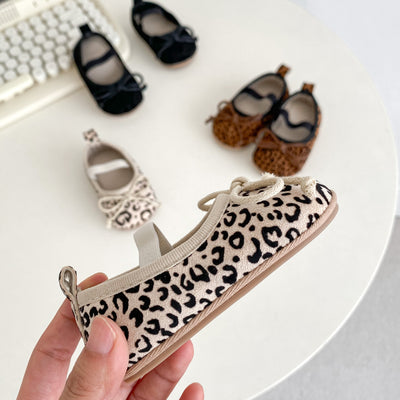 Zapatos Suaves para Bebé Niña Primavera Otoño con Moño Mariposa y Estampado Leopardo - Image 14