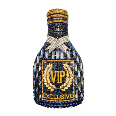 Bolso de Cena Elegante con Diseño de Botella de Champagne y Mano de Diamantes - Image 33